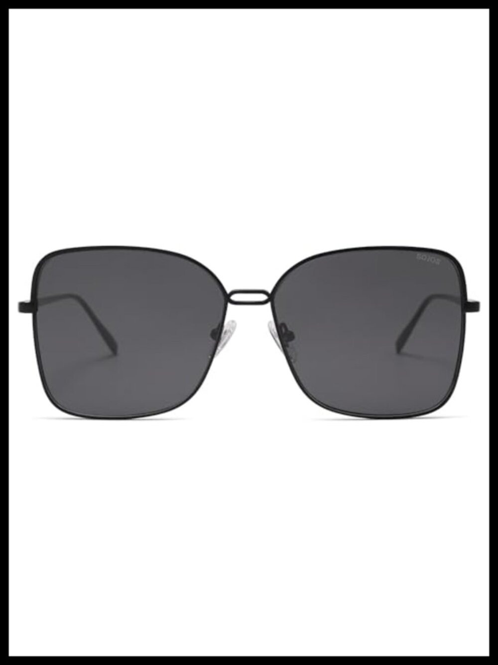 Oversized Square Sunglasses Men Women UV400 Protection Large Metal Frame Shades